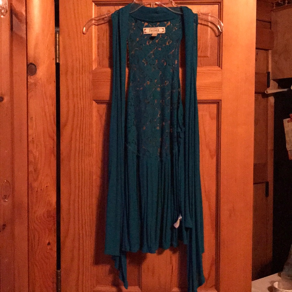 Bright Blue lacy Vest